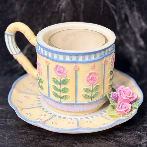 A. RICHESCO CORPORATION Floral Teapot Votive Candle Holder - Picture 1 of 15